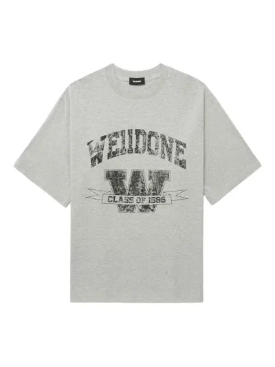 We11 Done Graphic-print T-shirt In Gray