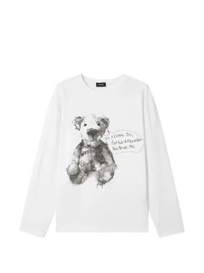 We11 Done Graphic-print Long-sleeve T-shirt In White