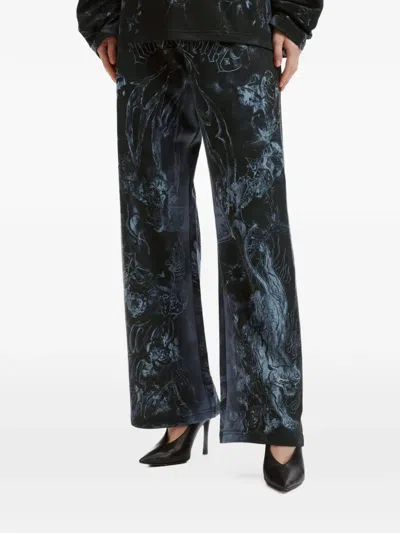 We11 Done Graphic-print Track Pants In Black