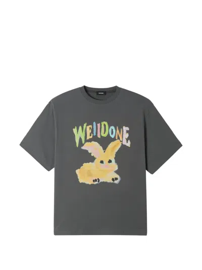 We11 Done Graphic-print T-shirt In Gold