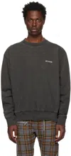We11 Done Gray Basic Sweatshirt In Charcoal