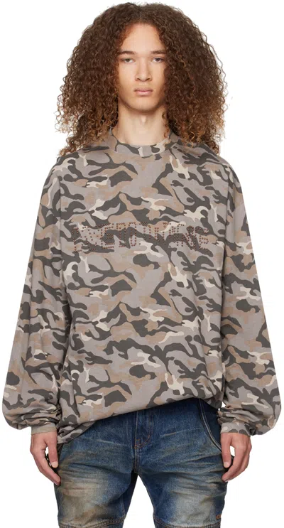 We11 Done Camouflage Long-sleeved T-shirt In Multicolor