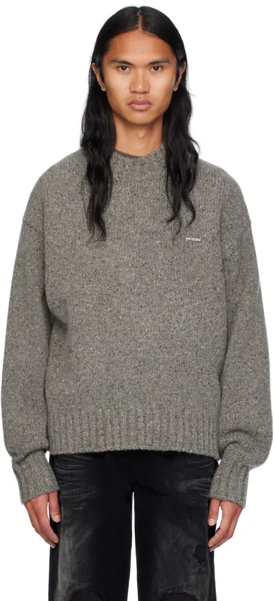 We11 Done Gray Chunky Sweater In Dark Grey