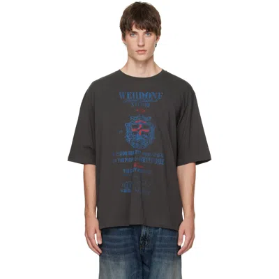 We11 Done Gray Credits Graphic T-shirt