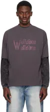 We11 Done Gray Crystal-cut T-shirt In Dark Grey