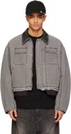 We11 Done Gray Cut-out Work Jacket In Gray