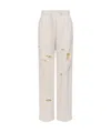 We11 Done Gray Destroyed Jersey Jogger Sweatpants In White
