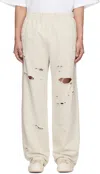We11 Done Gray Destroyed Jersey Jogger Sweatpants In M/grey