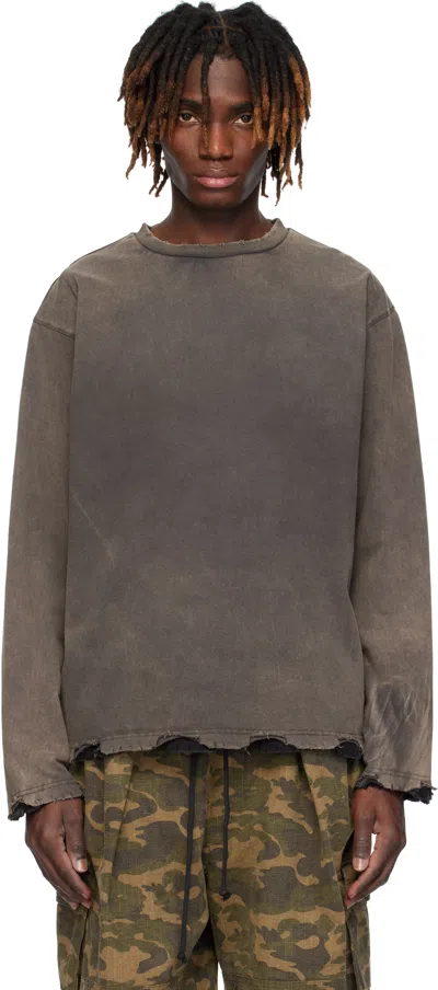 We11 Done Gray Distressed Layered T-shirts