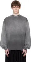 We11 Done Gradient Dye Long Sleeve T-shirt In Gray