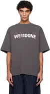 We11 Done Gray Large Basic Logo T-shirt In Gray