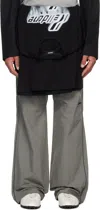 We11 Done Gray Layered Track Pants In Black