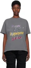 We11 Done Gray Lettering T-shirt In Charcoal