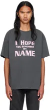 We11 Done Gray Lettering T-shirt In Charcoal