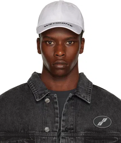 We11 Done Gray Logo Cap In White