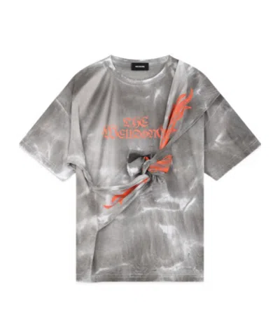 We11 Done Gray Muddy 4 Sleeves T-shirt In Multi