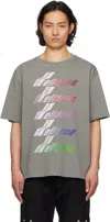 We11 Done Multi Logo Print T-shirt In Grey