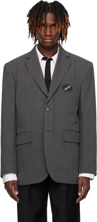 WE11 DONE GRAY OVERSIZED BLAZER