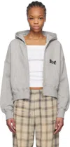 We11 Done Zip-up Logo Hoodie In M/grey