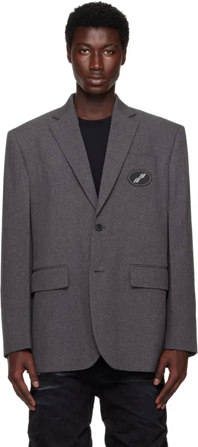 We11 Done Gray Oversized Suit Blazer