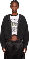 We11 Done Womens Relaxed-fit Embellished Wool And Cashmere Hoodie Charcoal In Gray