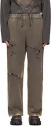 We11 Done Gray Pierced Sweatpants In Charcoal