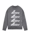 We11 Done Gray Pile Intarsia-knit Logo Jumper In Gray