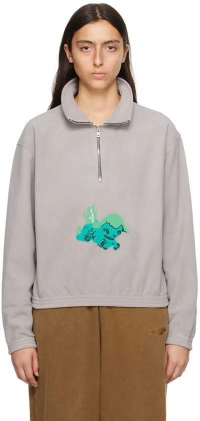 We11 Done Gray Pony Sweater In Grey