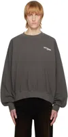 We11 Done Gray Printed Sweatshirt In Charcoal