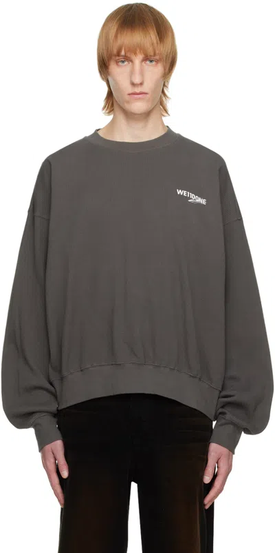 We11 Done Gray Printed Sweatshirt In Charcoal