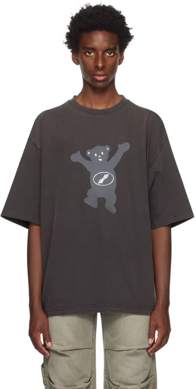 We11 Done Gray Printed T-shirt In Charcoal