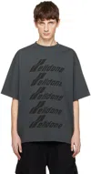 We11 Done Gray Printed T-shirt In Charcoal