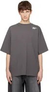We11 Done Gray Printed T-shirt In Charcoal