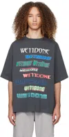 We11 Done Gray Printed T-shirt In Charcoal