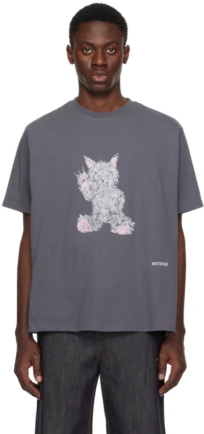 We11 Done Gray Printed T-shirt In Charcoal