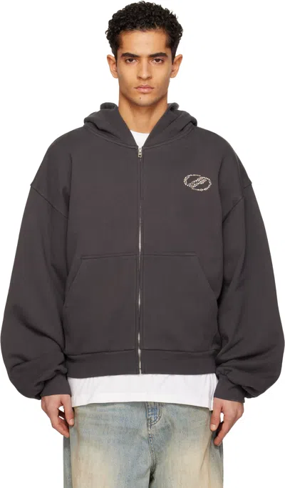 We11 Done Gray Se11done Zip-up Hoodie