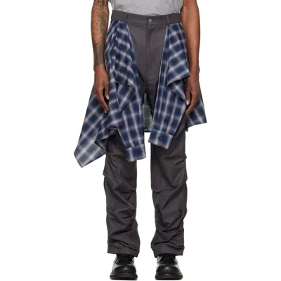 We11 Done Gray Shirt Wrapped Trousers