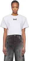 We11 Done Gray Shoulder Pad Cropped T-shirt In Grey