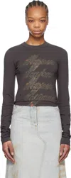 We11 Done Gray Spark Long-sleeved T-shirt In Charcoal