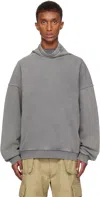 We11 Done Gray Standard Logo Turtleneck In Charcoal