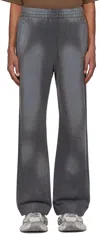 We11 Done Gray Standard Logo Washed Sweatpants In Charcoal