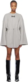 We11 Done Gray String Mini Dress In Grey