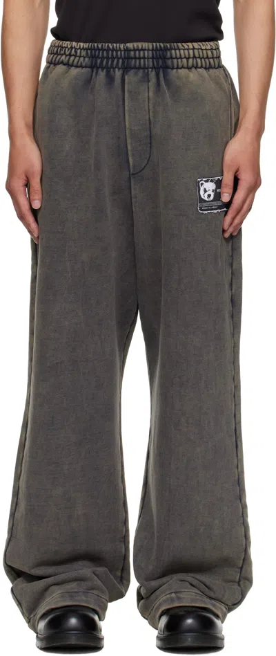 We11 Done Gray Teddy Id Jersey Sweatpants