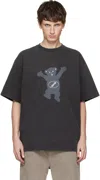 We11 Done Gray Teddy Logo T-shirt In Gray