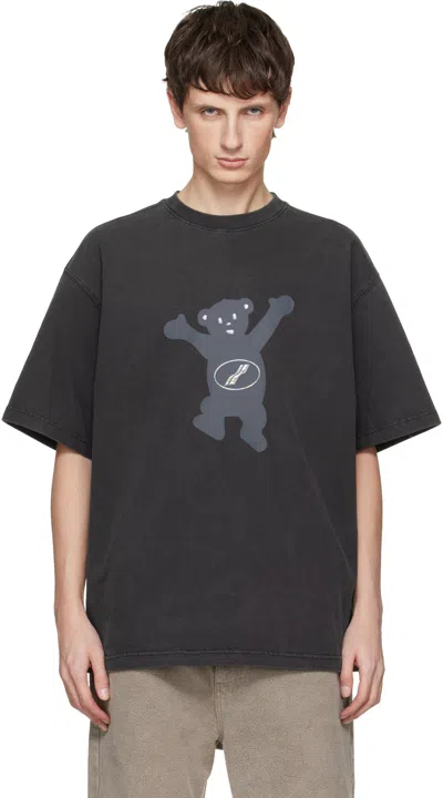 We11 Done Gray Teddy Logo T-shirt