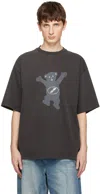 We11 Done Gray Teddy T-shirt In Charcoal