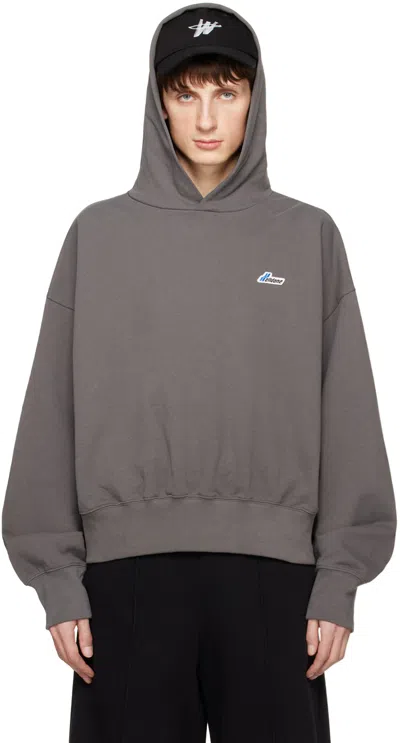 We11 Done Gray Wappen Hoodie In Charcoal