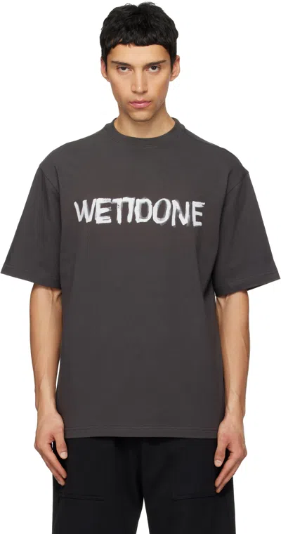 We11 Done Gray 'we11done' Graffiti Logo T-shirt