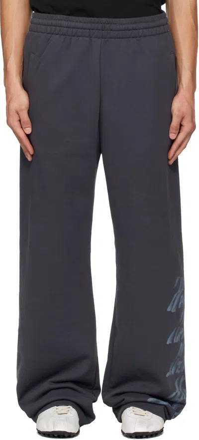 We11 Done Gray 'we11done' Multi-logo Sweatpants