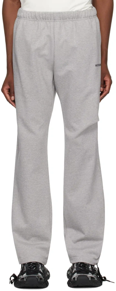 We11 Done Gray Wide Sweatpants In M/grey